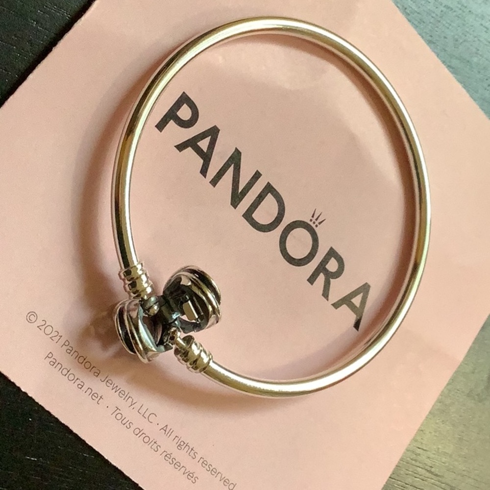 Pandora Silver Twist Knot Bangle Bracelet - Picture 7 of 9